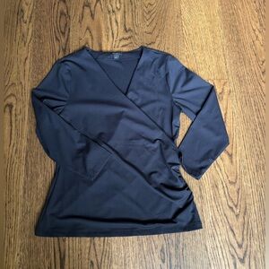 Ann Taylor Classic Black Wrap Blouse